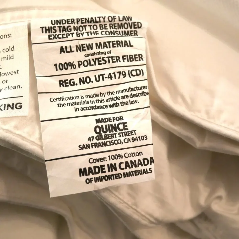 New Quince Lightweight Premium Down Alternative Comforter Duvet Insert King